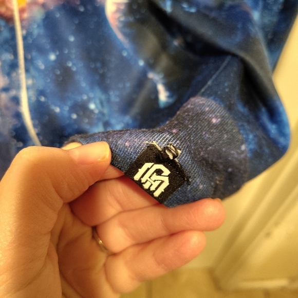 Into The AM Men's Blue Space Astronaut Graphic Print Zip Up Hoodie Jacket Sz M - Picture 5 of 7